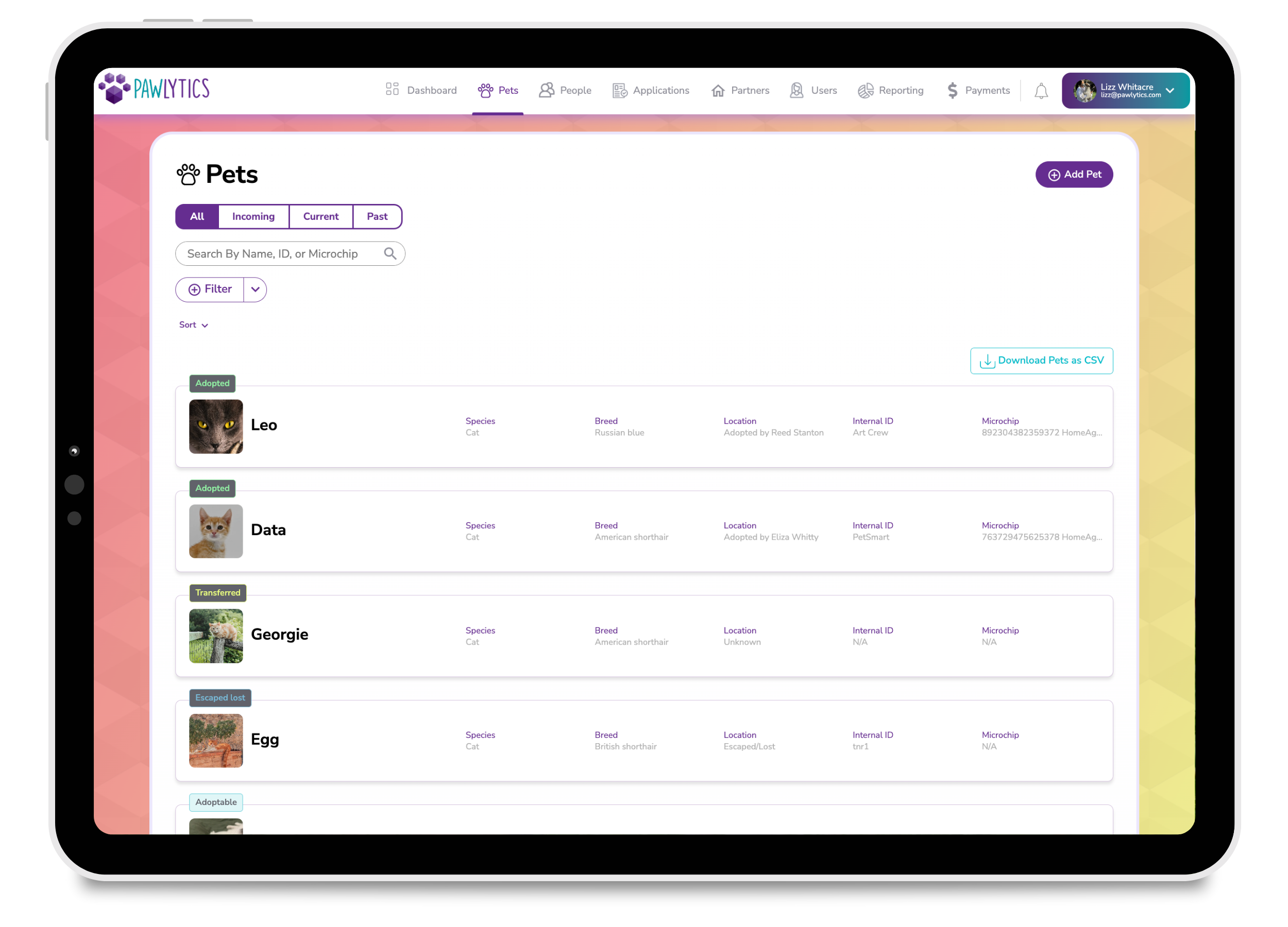 Copy of Easy to use animal rescue software dashboard